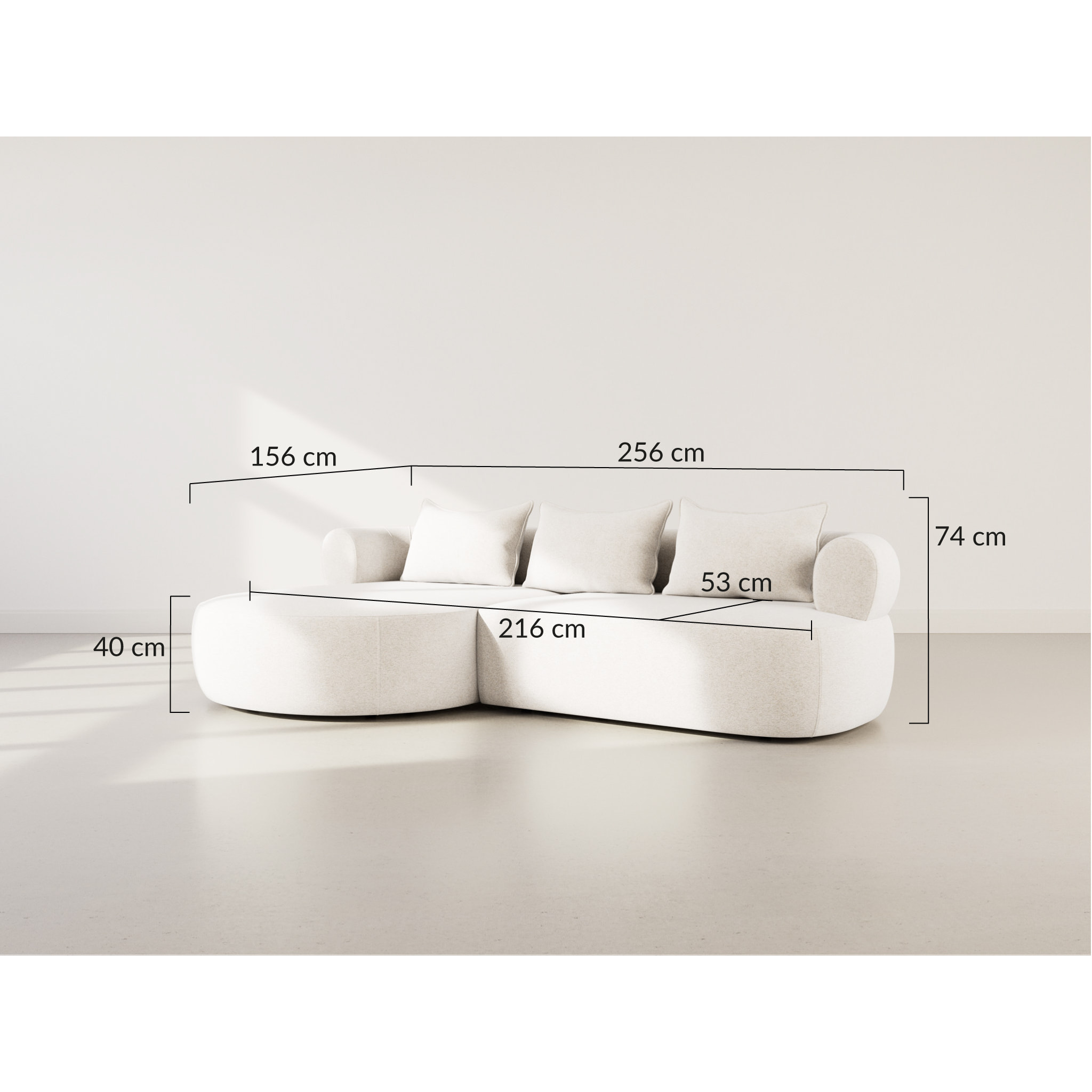 Angela - canapé d'angle gauche 4 places en velours texturé - Terracotta