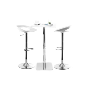 Tabourets de bar design blanc (lot de 2) PHENIX