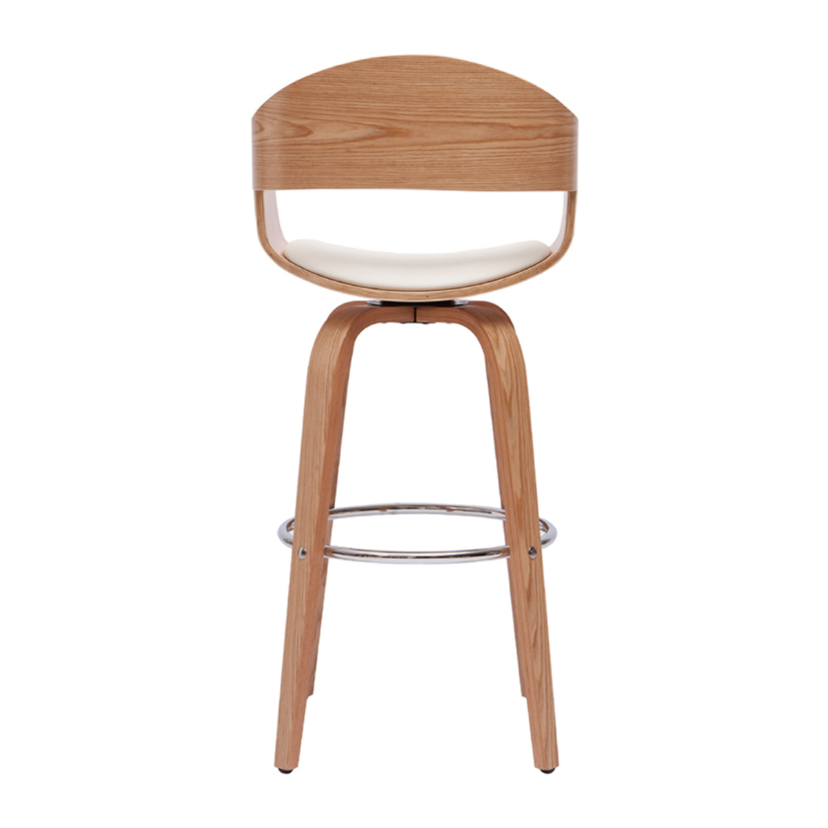 Tabourets de bar scandinaves pivotants 360° en bois clair H65 cm (lot de 2) GAO