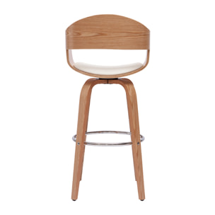 Tabourets de bar scandinaves pivotants 360° en bois clair H65 cm (lot de 2) GAO