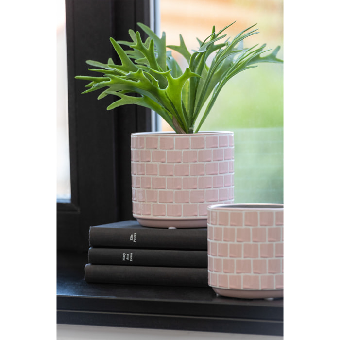 J-Line cache-pot Brillant - céramique - rose - small - 2 pièces - Ø 12 cm