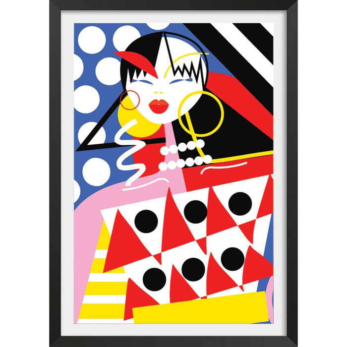 Affiche la vie trépidente d'une femme! Affiche + cadre en bois - Noir