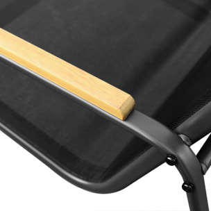 Salon de jardin en textilène 4 places noir TENERIFE