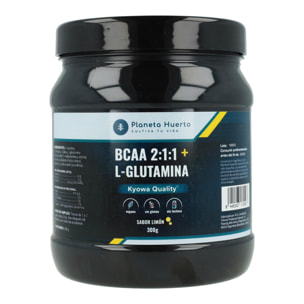 PLANETA HUERTO | BCAA 2:1:1 + L-Glutamina Sabor Limón Planeta Huerto 300 g