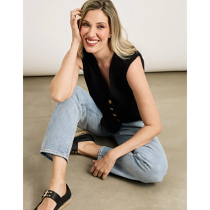 Top Chaleco Negro - Chai