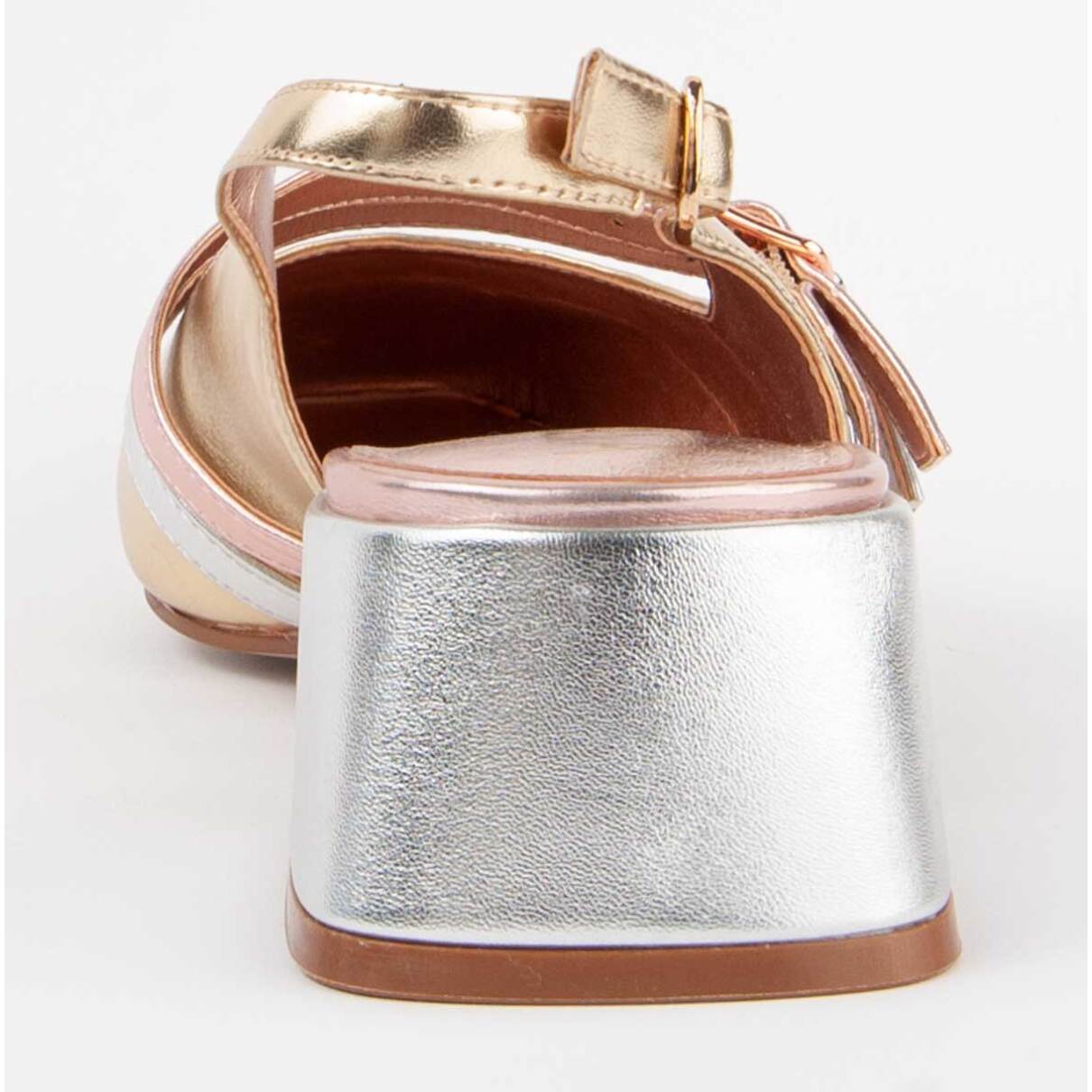 Zapato De Tacón - Dorado - Altura: 4 Cm