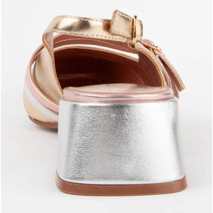 Zapato De Tacón - Dorado - Altura: 4 Cm