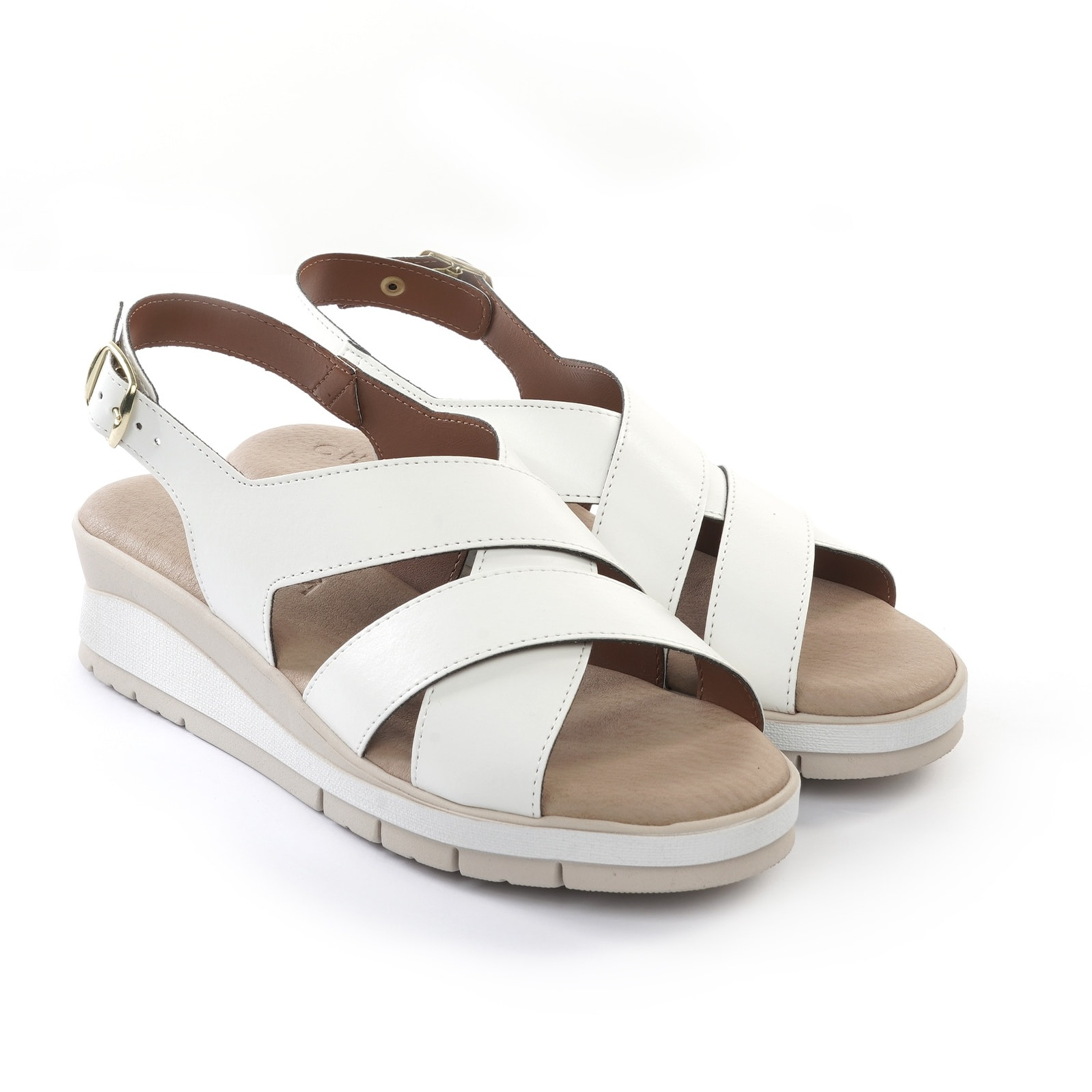 SANDALO ZEPPA FASCE INCROCIATE BIANCO