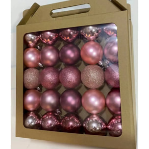 Lot de 25 boules D.6cm polystyrène recyclé rose