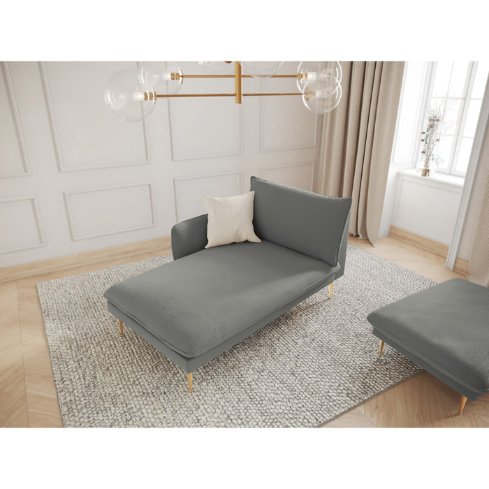 Méridienne gauche "Vienna" en bouclé gris