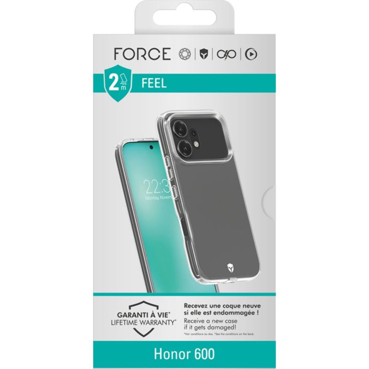 Coque FORCE CASE Feel Honor 600 transparent