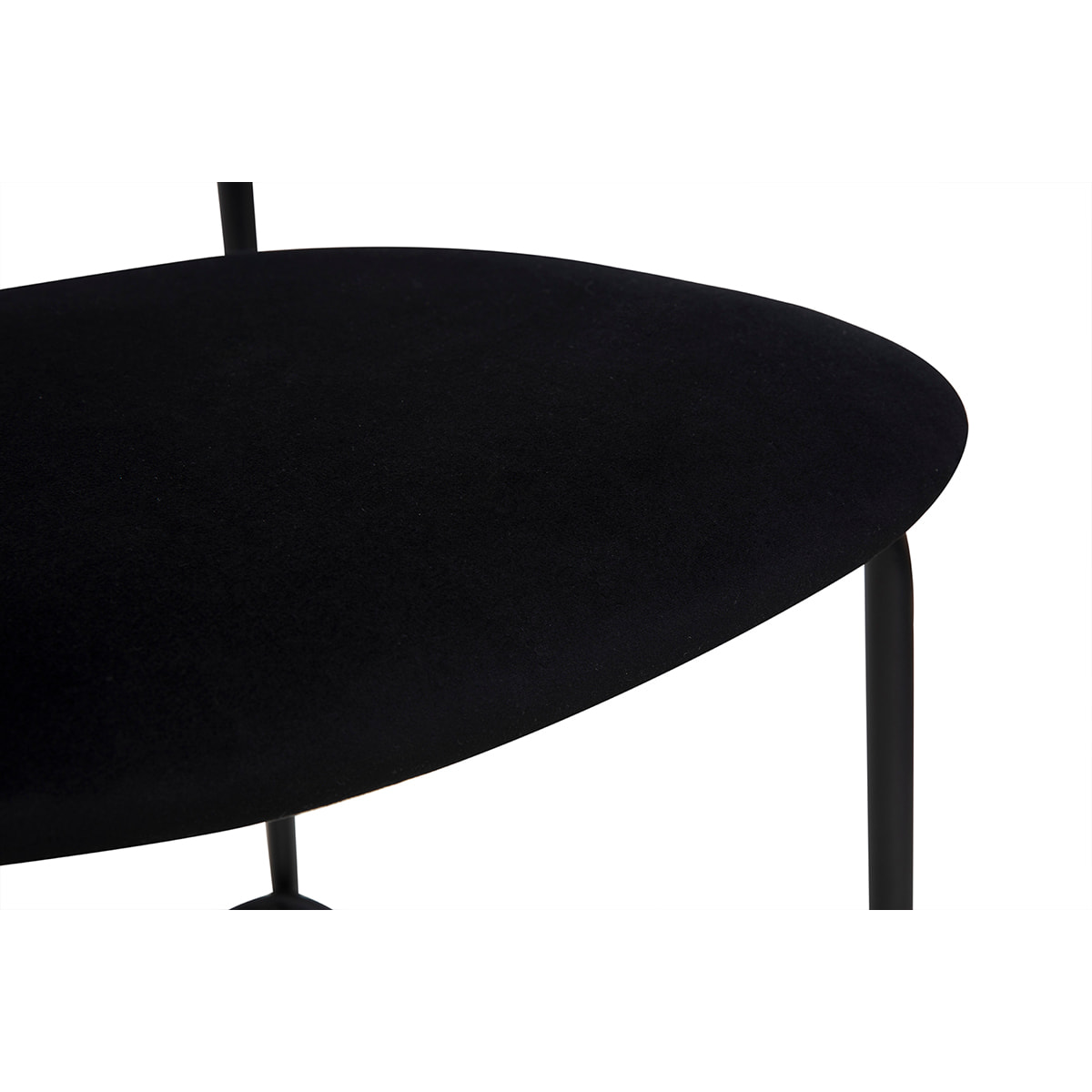 Tabourets design en velours noir, métal noir et cannage rotin (lot de 2) MIRANDA