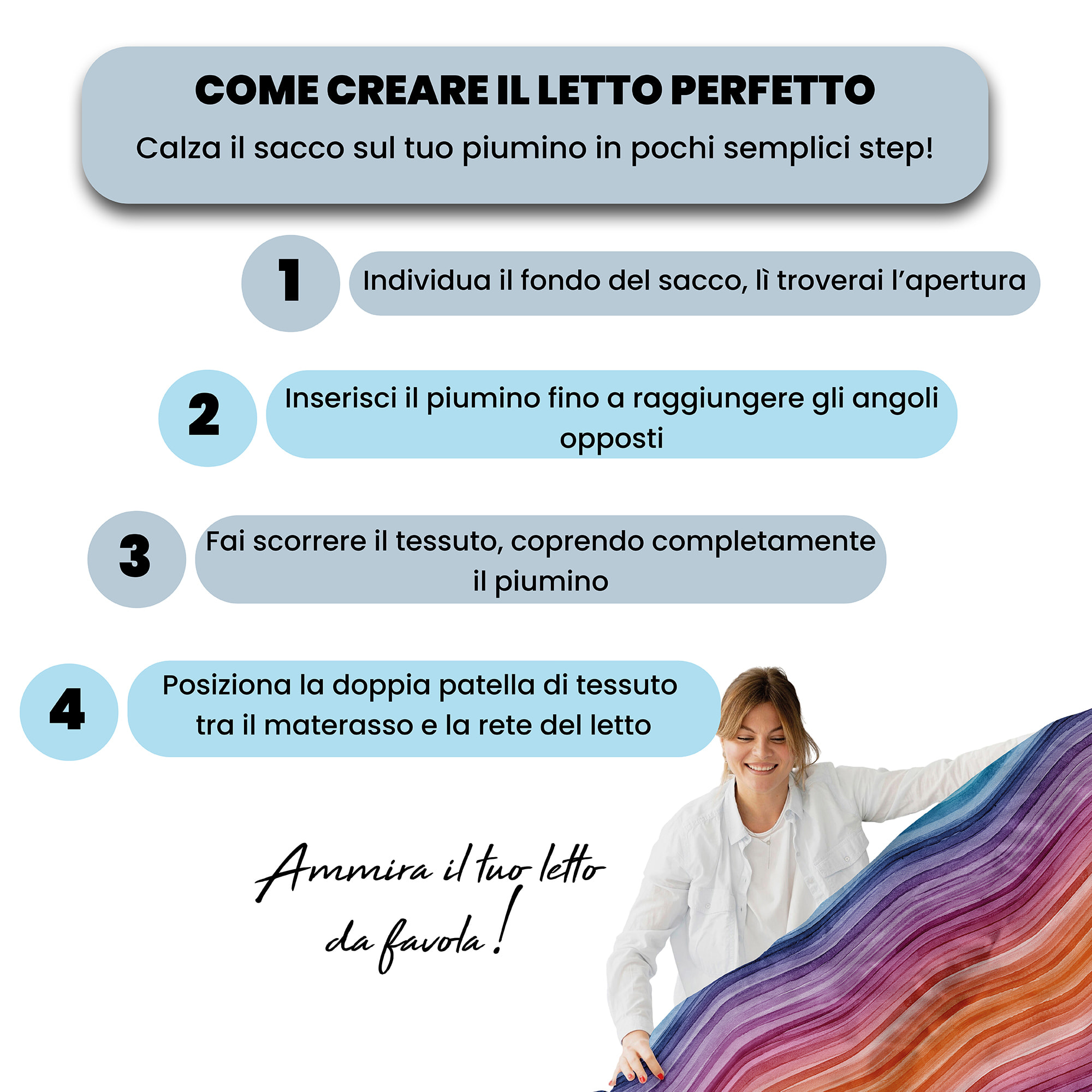 COPRIPIUMINO FANTASY, 100% Microfibra, No Stiro - RAINBOW