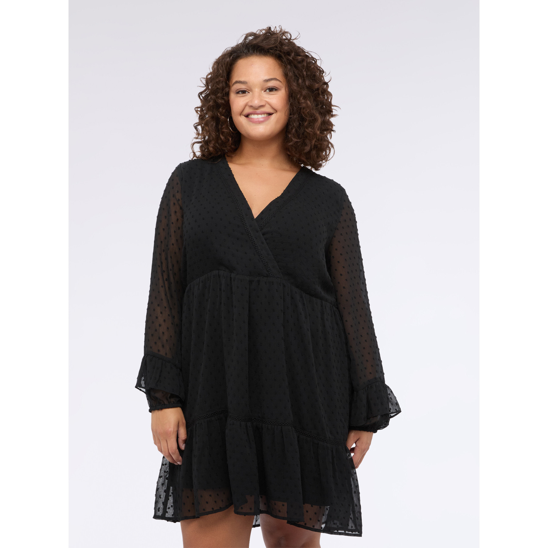 Fiorella Rubino - Vestido SMILE en tejido plumeti - Negro