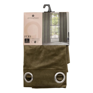 Rideau occultant effet velours "Fujo" vert kaki 135x260cm
