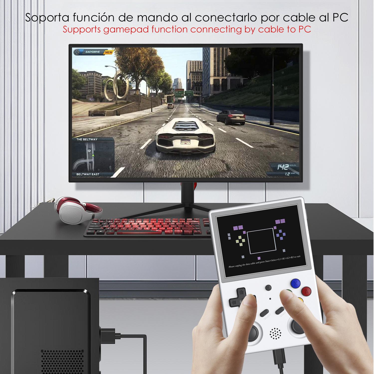 Console emulatore multipiattaforma RG353V. Touch screen IPS da 3,5''; Android 11 + Linux, Quad-Core 1,8 GHz, WiFi, 128 GB. +23.000 giochi.