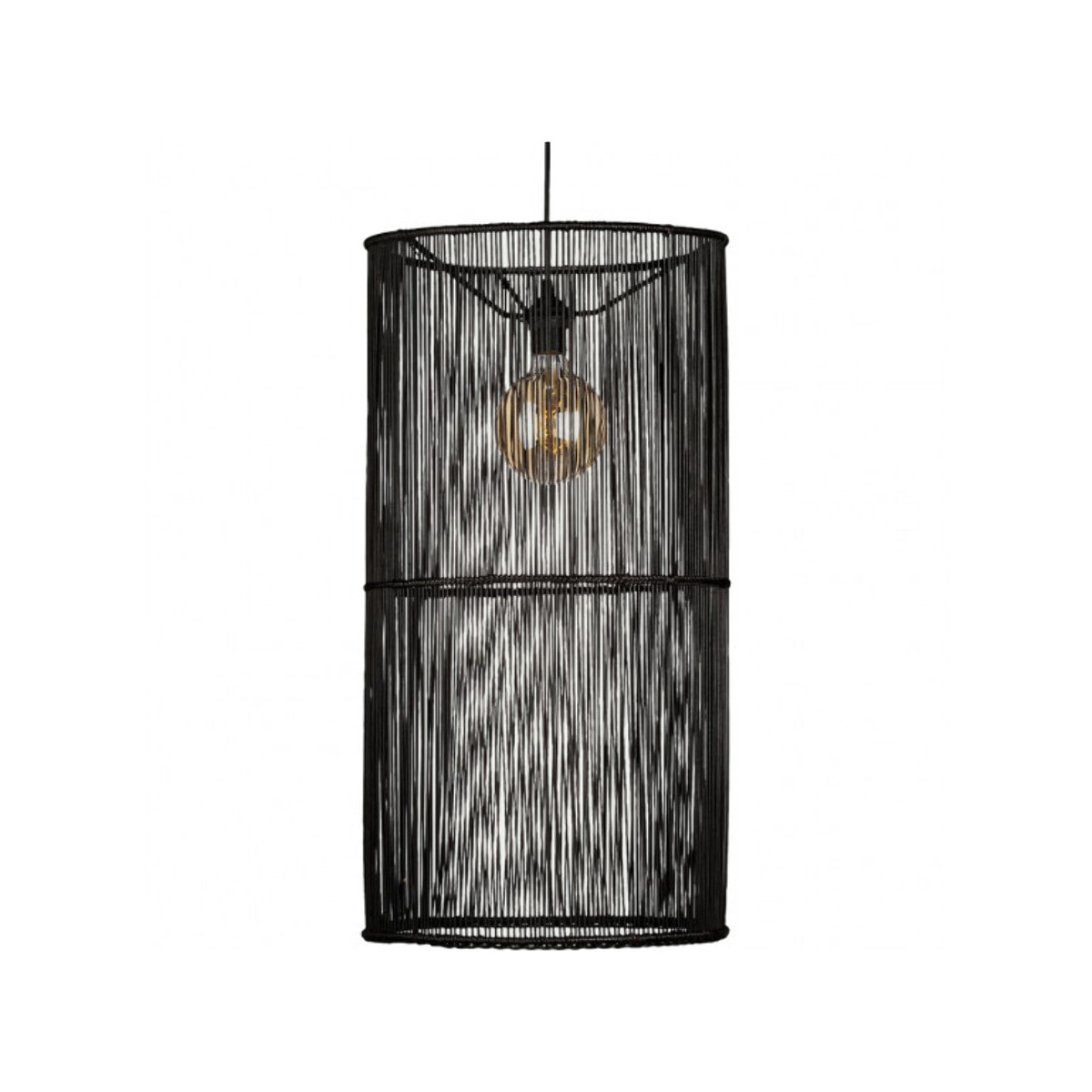 Suspension cylindrique H.74 cm bambou noir - FIGANIERES 688