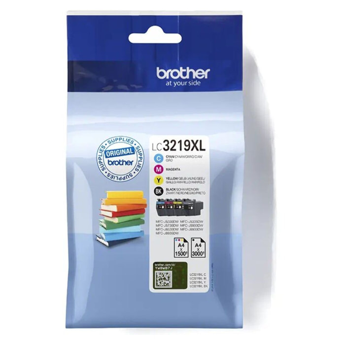 Cartouche d'encre BROTHER Pack Multipack 4 Originales LC3219 XL (Noir + 3 Couleurs) - LC3219XLVAL