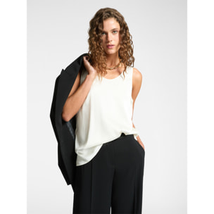 Elena Mirò - Top in raso - Bianco