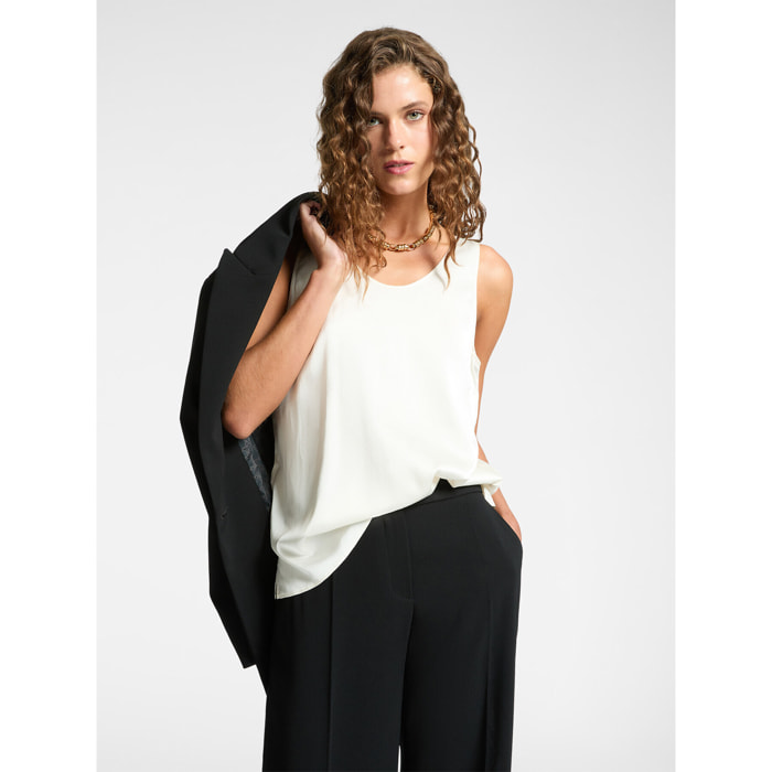 Elena Mirò - Top in raso - Bianco