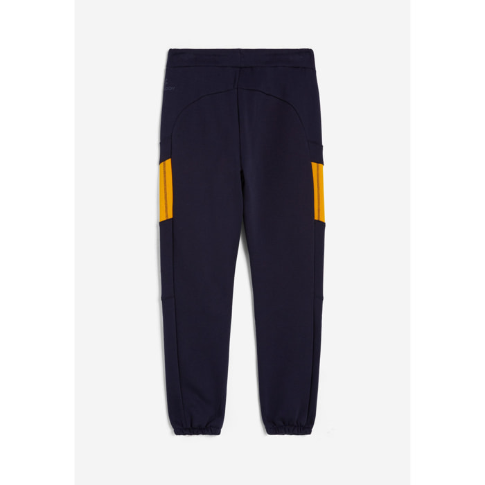 Pantaloni joggers uomo con inserti in contrasto colore