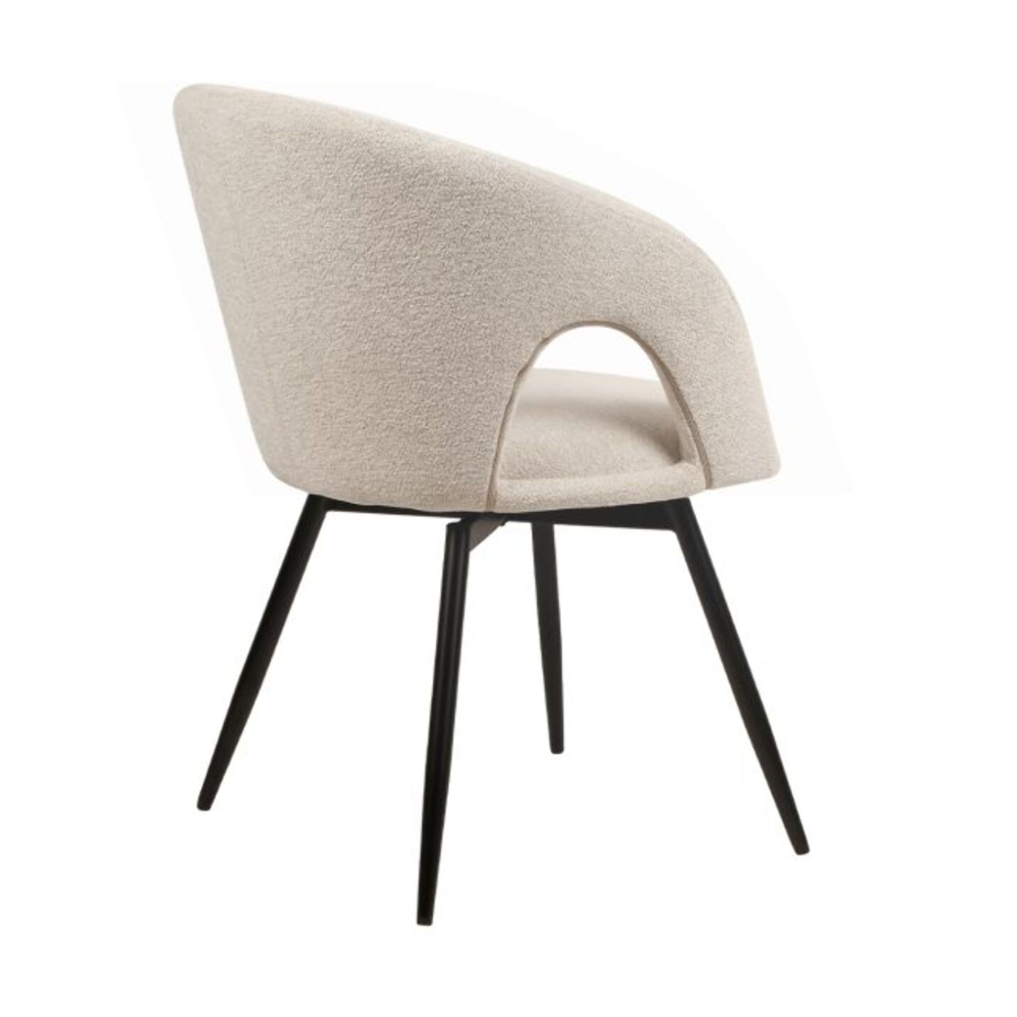 Chaise rotative 180° en tissu doux avec accoudoirs - AMBRE