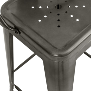 Lot de 2 chaises pour îlot central 67 cm en métal gris anthracite - Indus