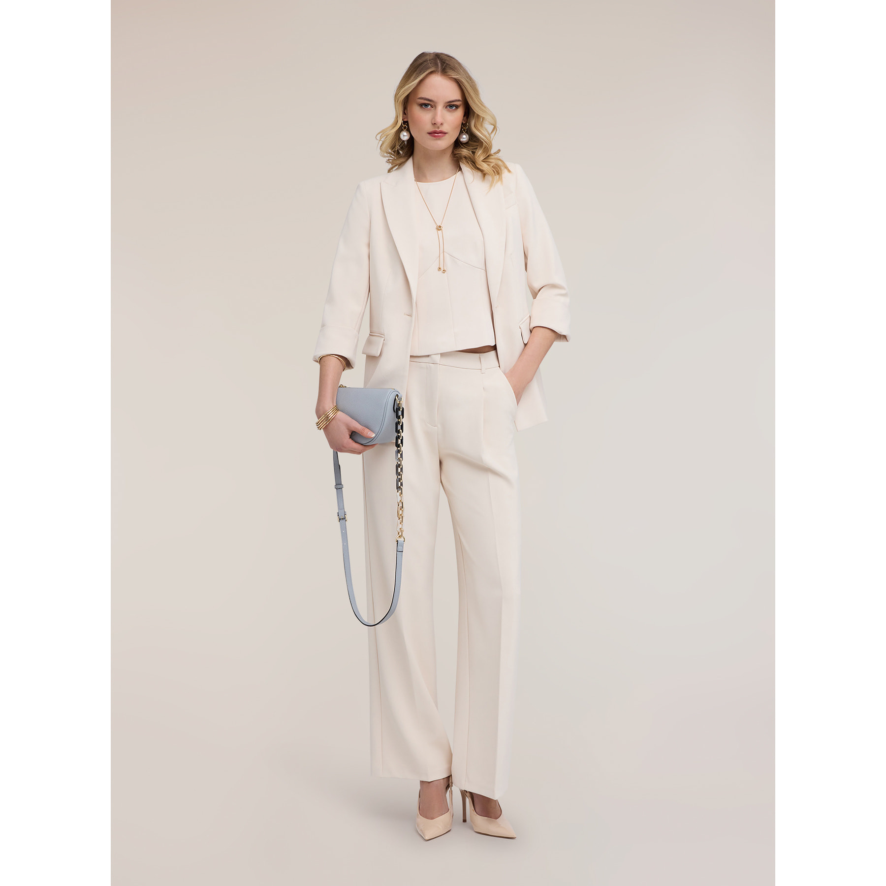 Motivi - Giacca blazer con gemelli gioiello - Bianco