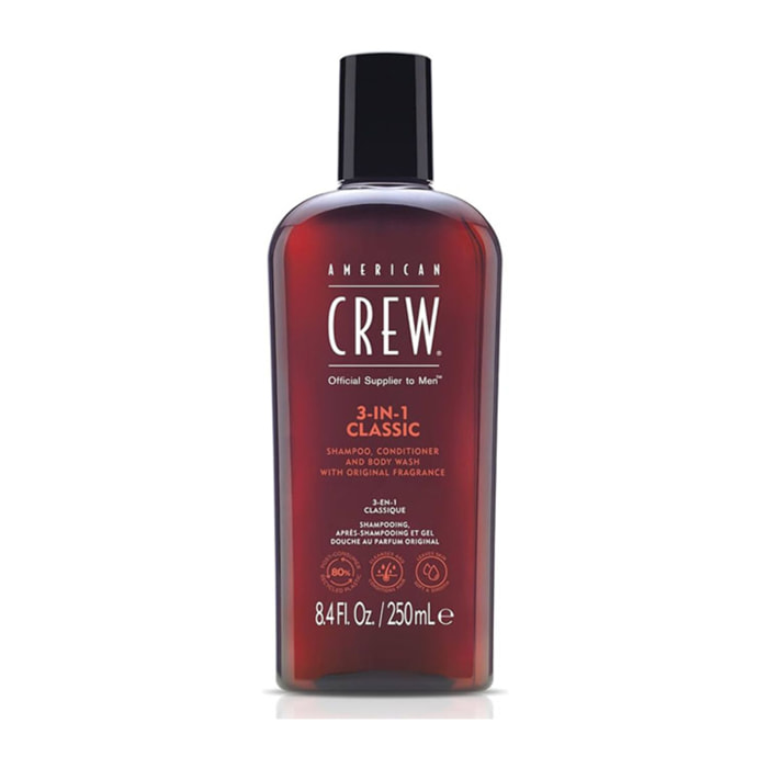 AMERICAN CREW 3 In 1 Classic Shampoo - Conditioner - Body Wash 250ml