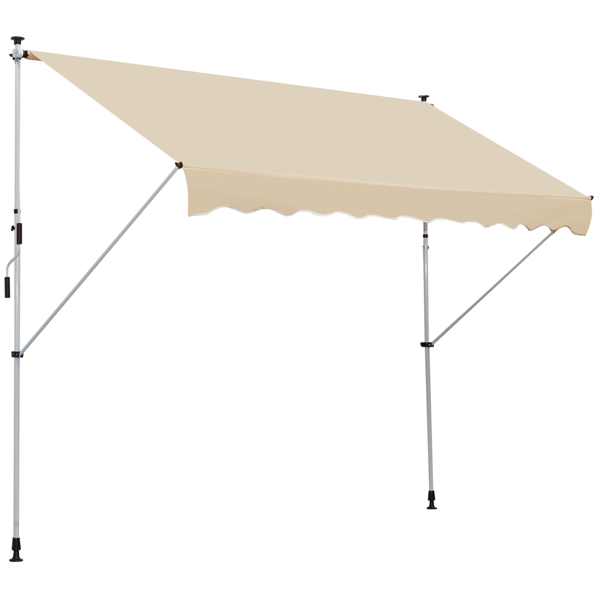 Toldo Portátil Balcón Plegable de Aluminio 3x1.5m Beige