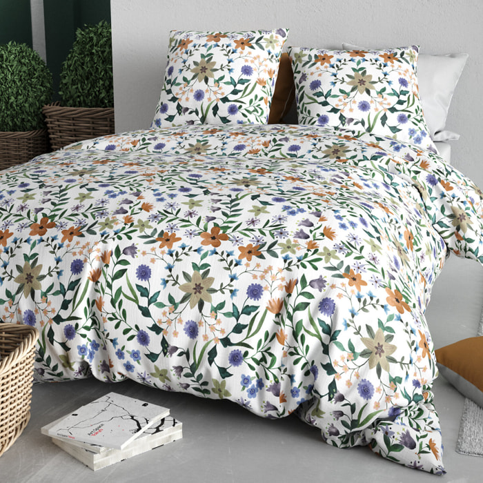 Parure housse de couette imprimé 100% coton - veitchs - vert