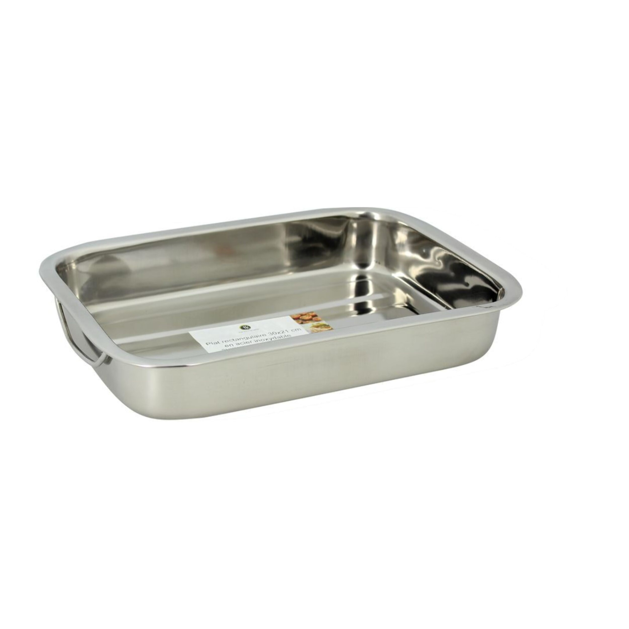 Plat à four rectangulaire en inox avec poignées 30x21cm HARRY