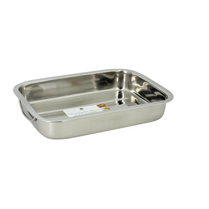 Plat à four rectangulaire en inox avec poignées 30x21cm HARRY