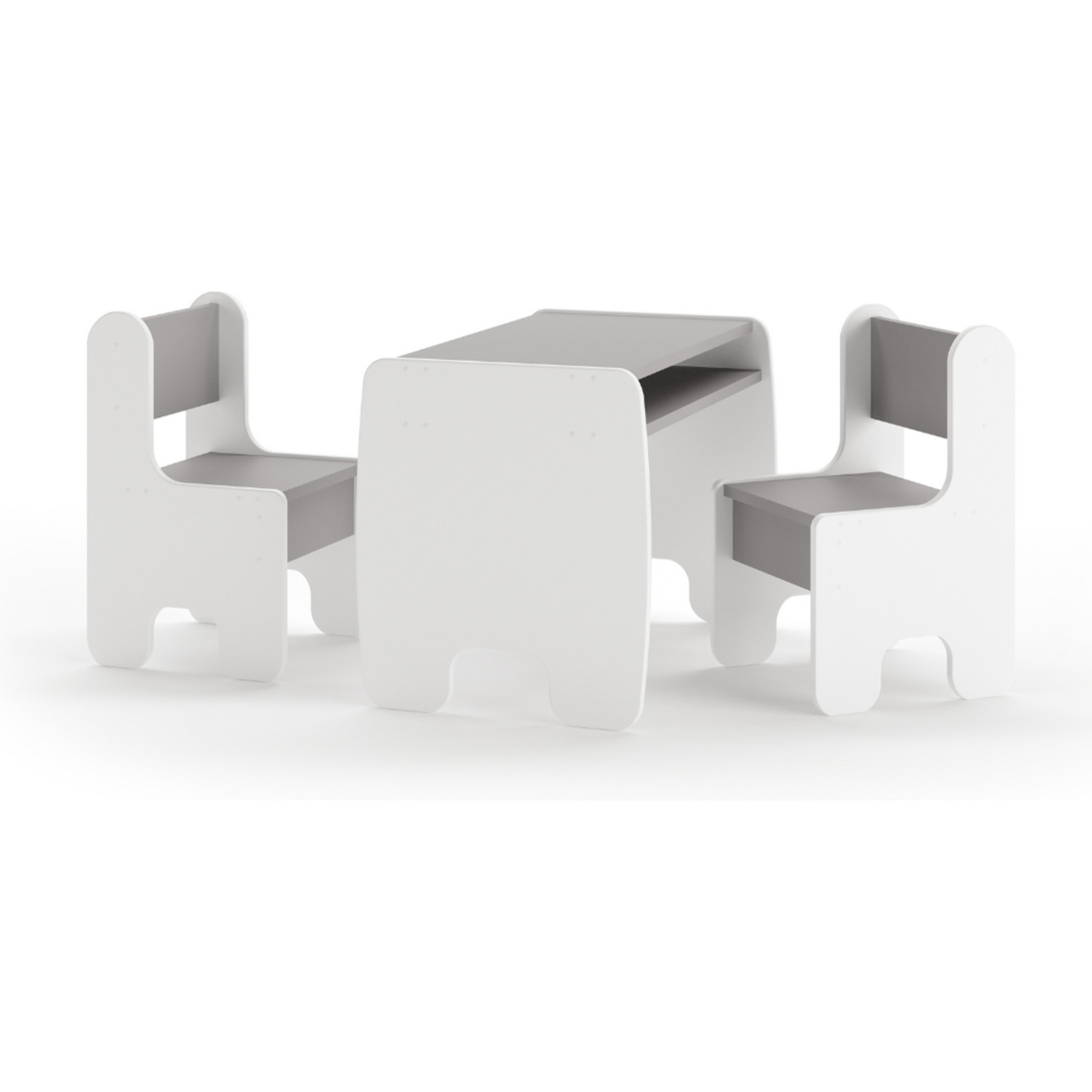 Set bambini TIMI tavolino e due seggiolinе bianco/grigio