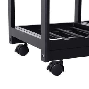 Carro de cocina Carrito Auxiliar de Madera 74x37x76cm Negro