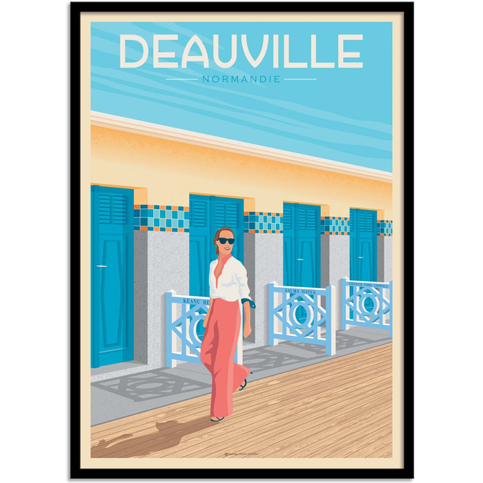 Affiche - Deauville Les planches - Olahoop Travel Posters