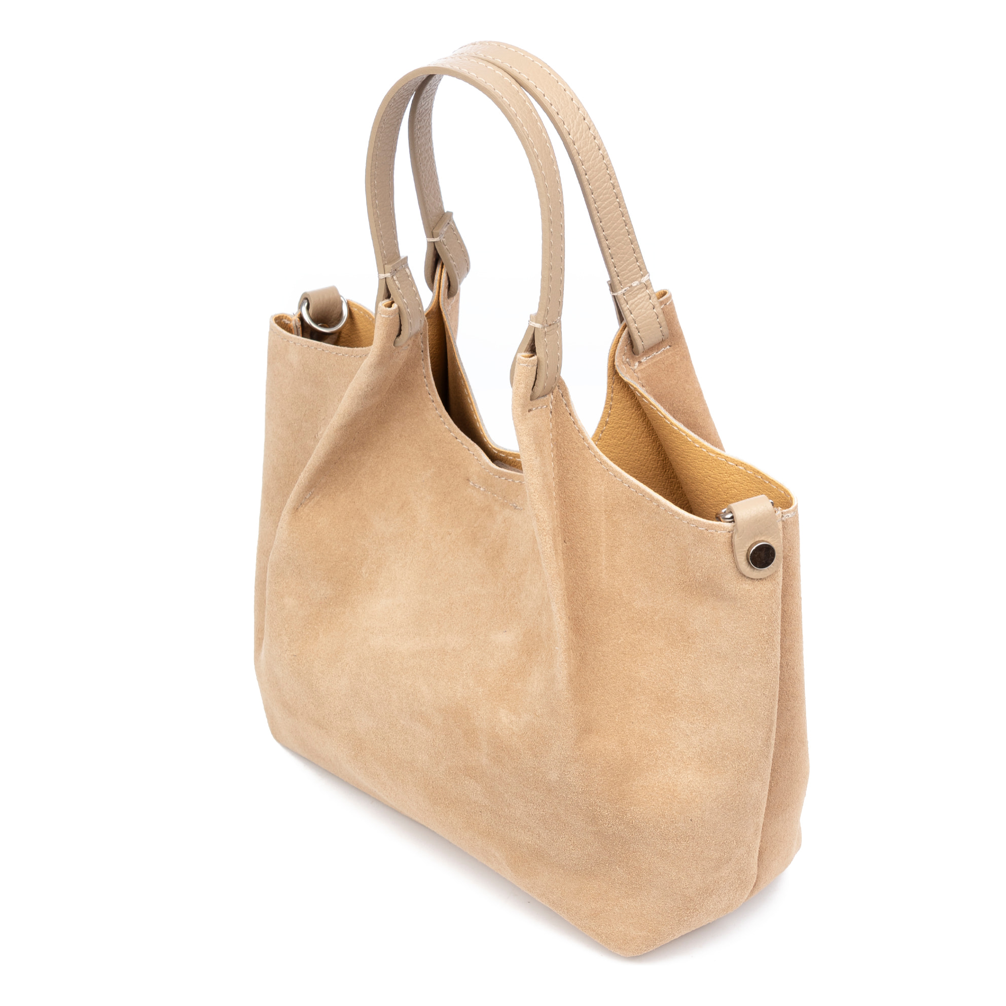 Baragiano bolso tote mujer. Piel auténtica Gamuza.