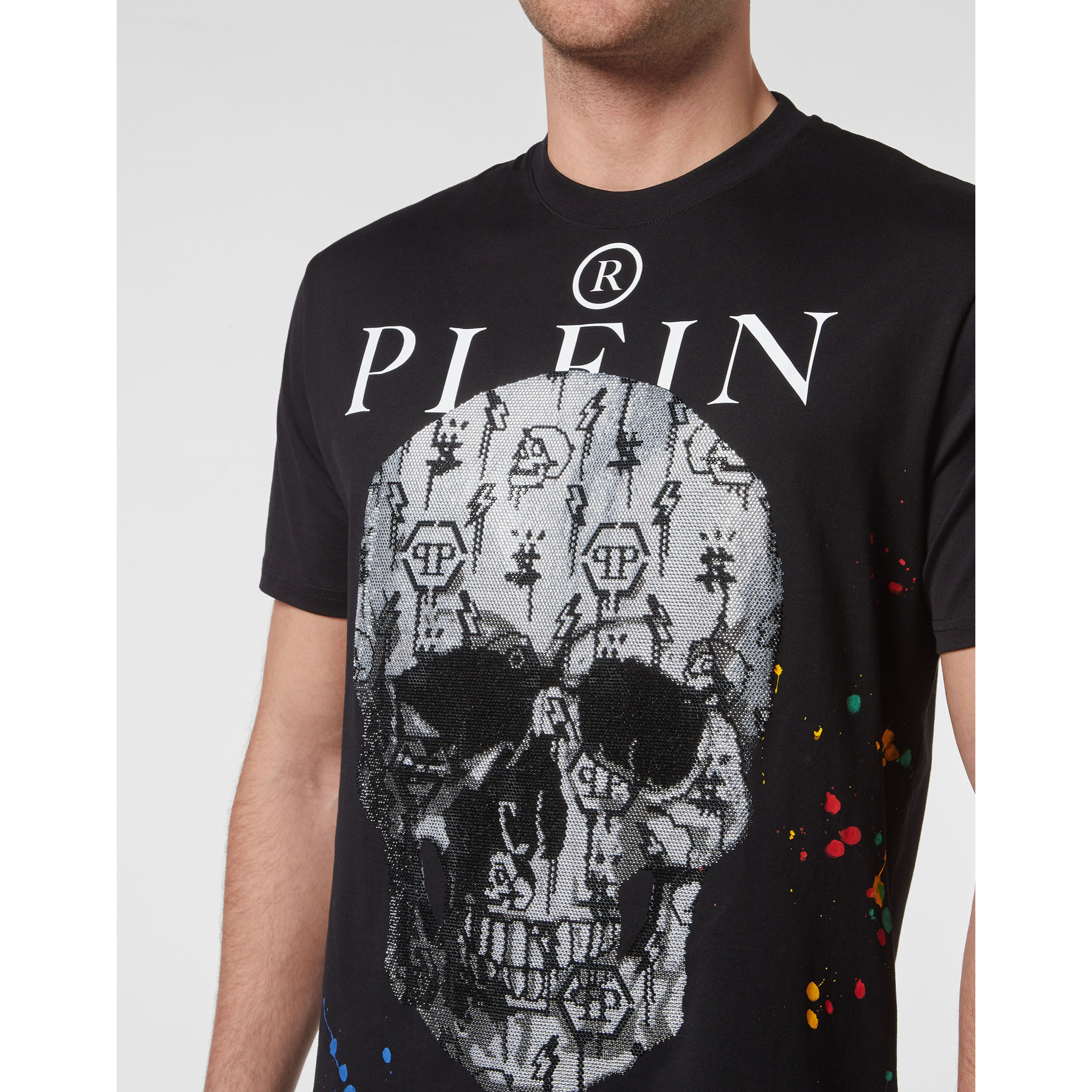PHILIPP PLEIN T-shirt Round Neck SS with Crystals
