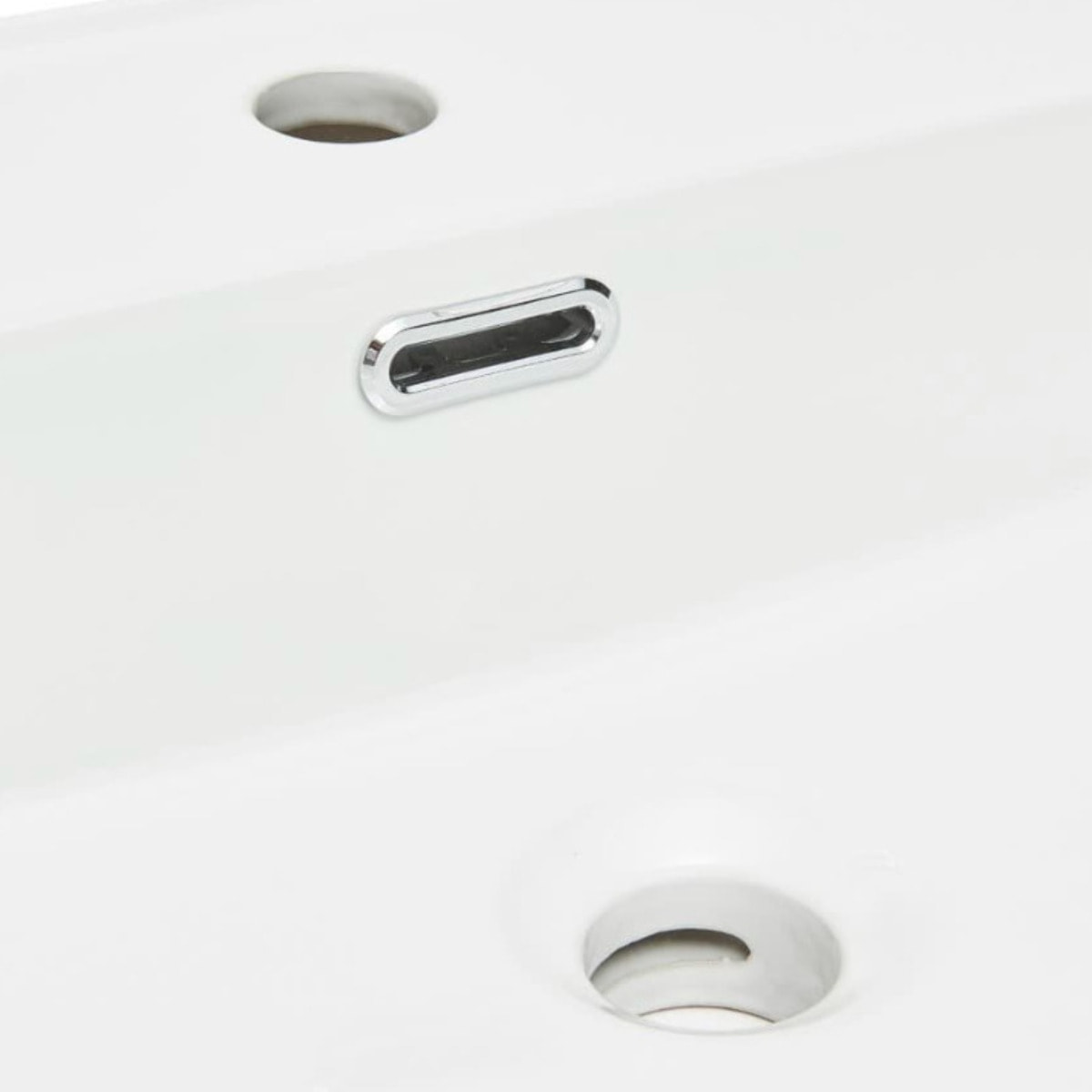 Double vasque semi-encastrée 121x46 cm - blanc brillant - avec trop-plein - B-Way SAT