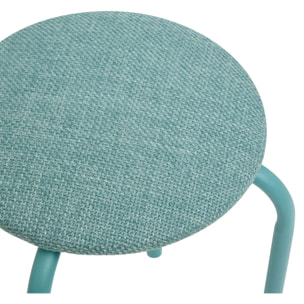 Tabouret Flexy Plus vert céladon en tissu chiné