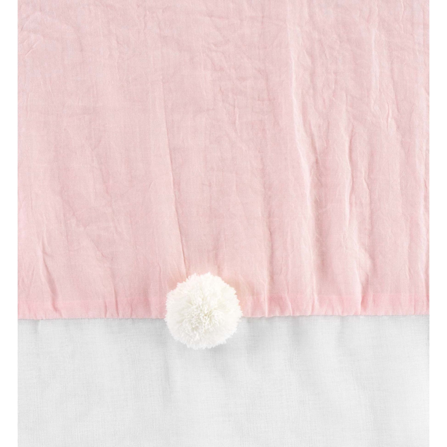 Voilage à pompons colorés - Rose Clair