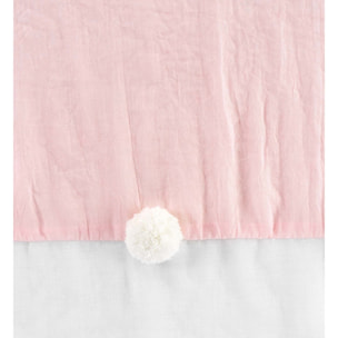Voilage à pompons colorés - Rose Clair