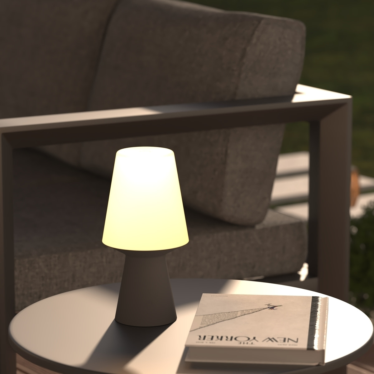 Lampe LED d'extérieur "Wiza" blanche H23 cm