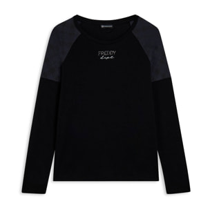 T-shirt manica lunga con fondo asimmetrico