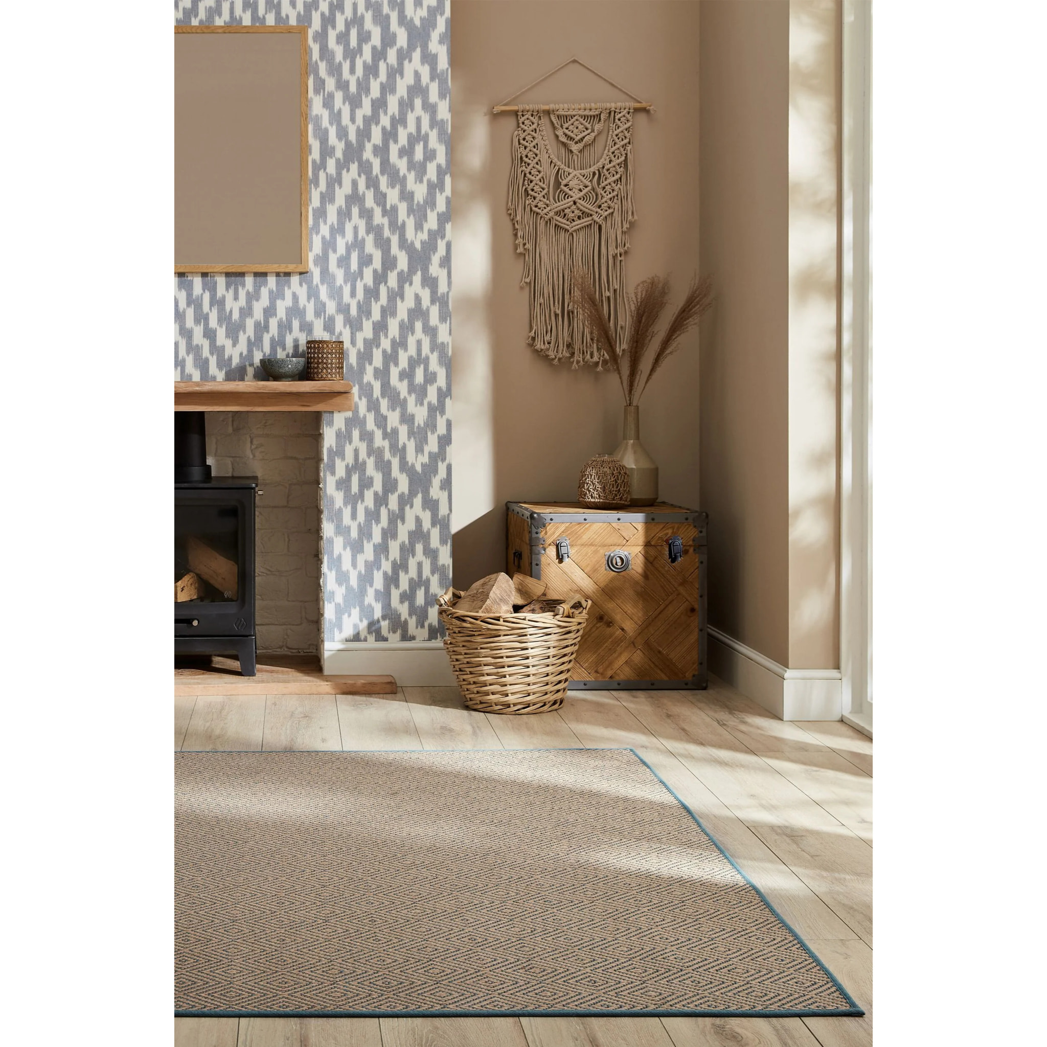 Tapis geometric en jute DIAMOND