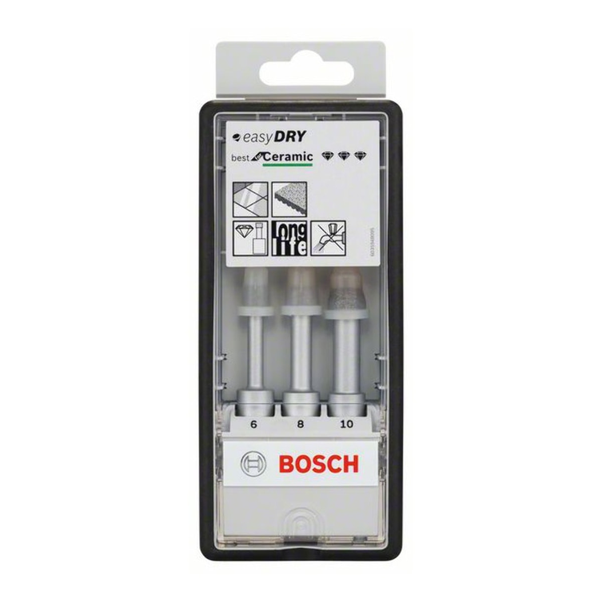 Forets diamantés à sec BOSCH Robust Line Easy Dry Best for Ceramic - Set de 3 pièces - 2608587145