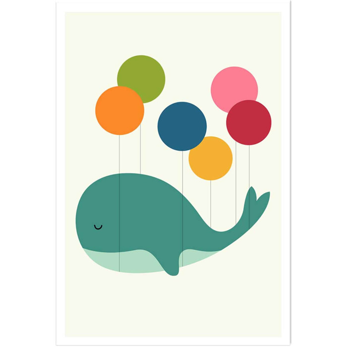 Affiche  baleine ballon Affiche seule