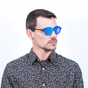 Gafas de sol PALO ALTO PORTLAND - Mate demi marrón y revo azul cielo / Plana