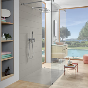 Receveur antidérapant Planeo acrylique gris