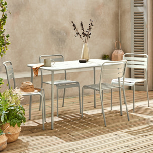 Table de jardin métal + 4 assises AMÉLIA